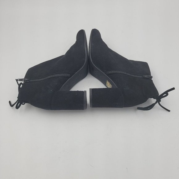 Stuart Weitzman " Lofty " Black Suede Side Zip Back Tie Ankle Bootie NWOB S 6 - Picture 7 of 12
